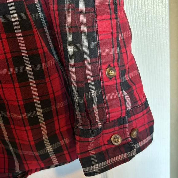 Carhartt men’s red long sleeve button down plaid shirt size medium - Picture 5 of 8